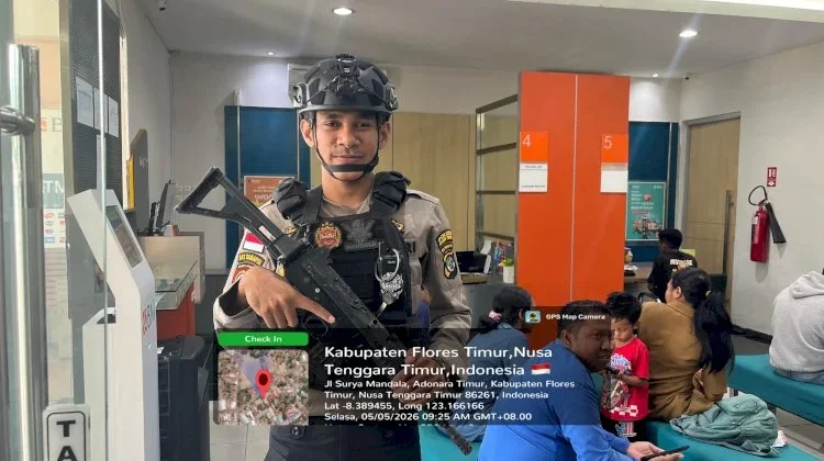 Personel Uni Pamobvit Siaga, Keamanan Bank di Larantuka Terjaga