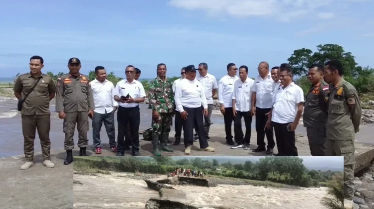 3 Desa Terisolasi,Wabup Tarsi Tinjau Crossway Wae Musur yang Putus Akibat Banjir