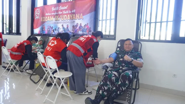 Peringati HUT ke-69 Kodam IX/Udayana, Kodim 1630/Mabar Gelar Donor Darah