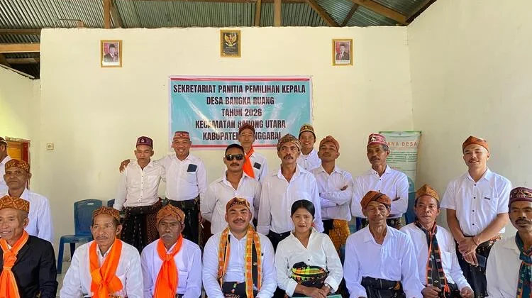 Mansen Jehata Resmi Maju Pilkades Bangka Ruang, Diantar Puluhan Pendukung