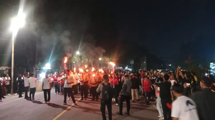 Polres Ende Kawal Pawai Obor Sambut Harlah Pancasila 1 Juni 2026
