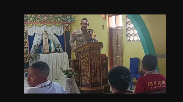 Bhabinkamtibmas Palue Ingatkan Kamtibmas jelang Pesta  Sambut Baru