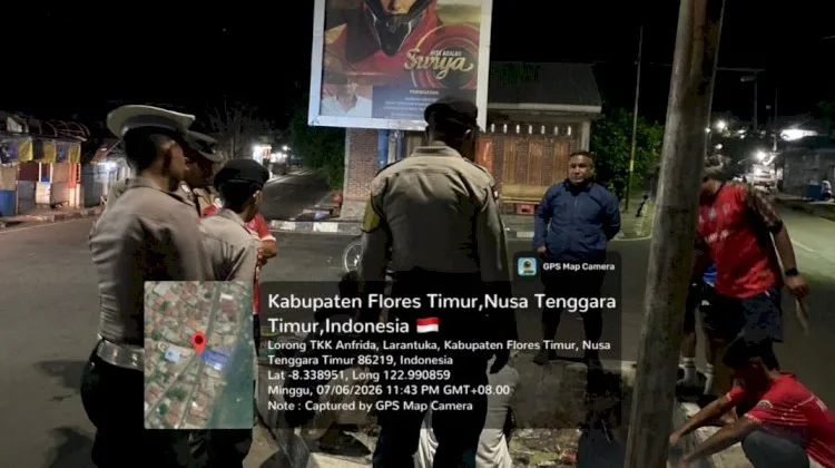 Patroli Malam Polres Flotim Cegah Premanisme dan Kriminalitas
