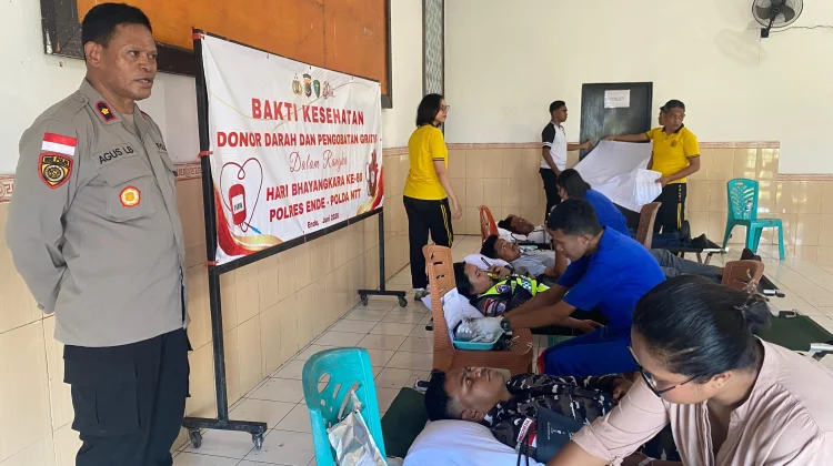 Donor Darah Hari Bhayangkara ke-80, Polres Ende Kumpulkan 13 Kantong