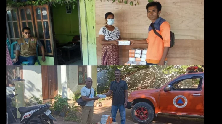 BPBD Sikka Salurkan Masker untuk Warga Terdampak Abu Vulkanik Gunung Lewotobi