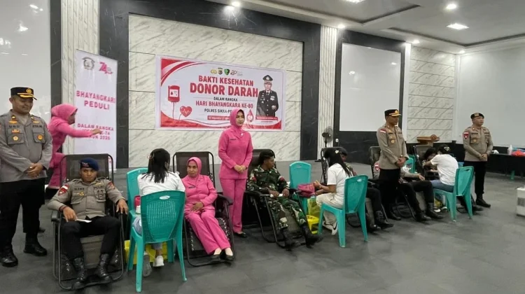 TNI-Polri di Sikka Gelar Donor Darah Sambut Hari Bhayangkara 2026