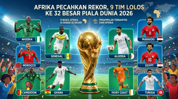 Afrika Pecahkan Rekor, 9 Tim Lolos ke 32 Besar Piala Dunia 2026