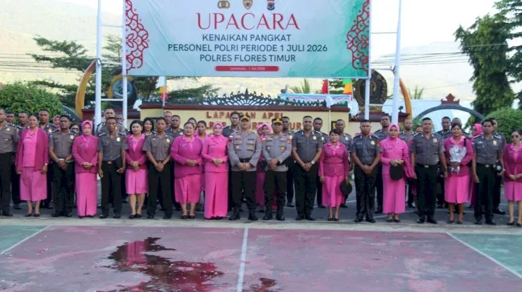 Sebanyak 38 Personel Polres Flores Timur Naik Pangkat Periode Juli 2026
