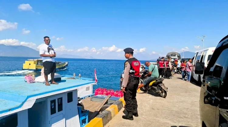 Polres Flotim Perketat Pengamanan Pelabuhan dan Kawasan Pasar