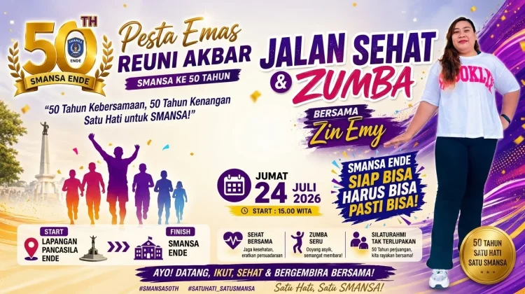 Jalan Sehat dan Zumba Meriahkan Reuni Akbar 50 Tahun SMAN 1 Ende