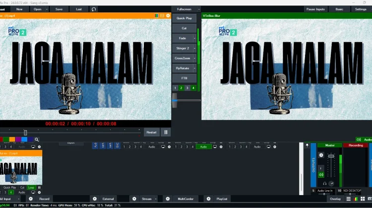 Fade dan Cut, Transisi Penting dalam Produksi Siaran vMix