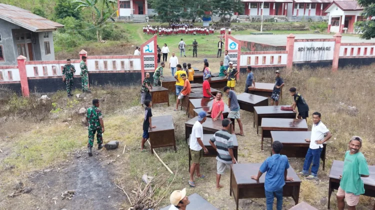 Perjuangan Dandim 1602 Ende Hadirkan Senyum Anak SD Wolemage