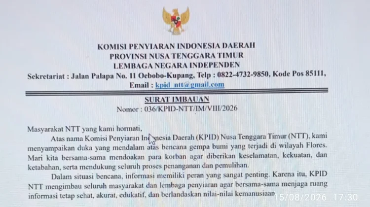 KPID NTT Imbau Lembaga Penyiaran Jaga Etika Pemberitaan Bencana Gempa Flores