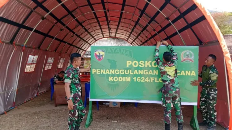 Posko Gempa Kodim 1624 Flotim Dibangun di Stadion Ile Mandiri