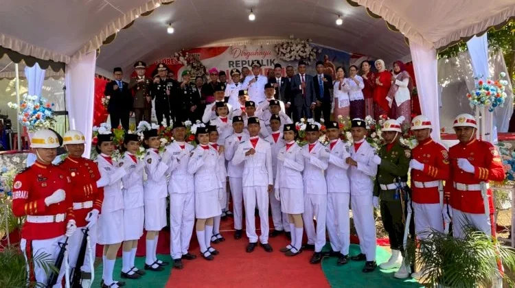 Kapolres Flores Timur Hadiri Upacara HUT RI ke-81 di Larantuka