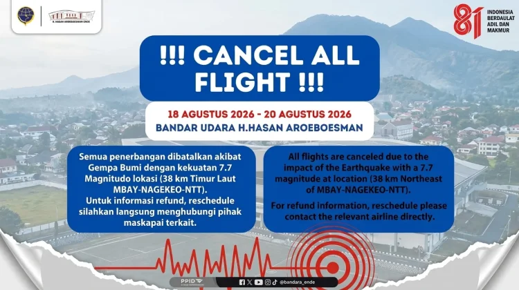 Bandara Ende Tetap Buka, Wings Air Batalkan Penerbangan