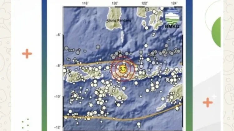 Gempa Magnitudo 5,7 Guncang Timur Laut Ruteng, Tidak Berpotensi Tsunami