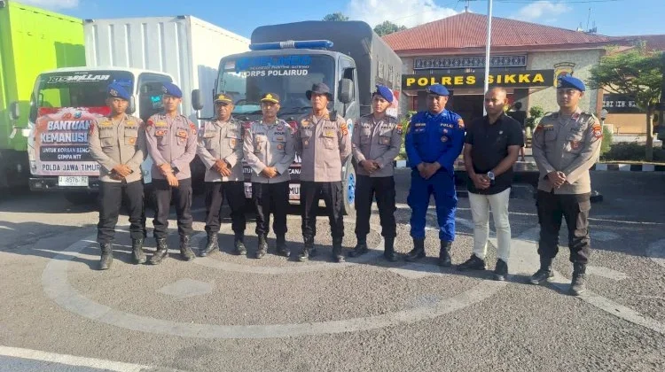 Tujuh Kendaraan Bantuan Polda Jatim Tiba di Sikka