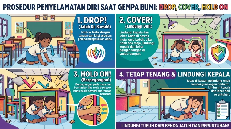 Saat Gempa Terjadi, Ingat 3 Langkah: Drop, Cover, Hold On