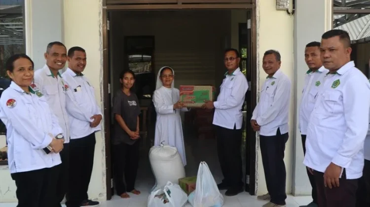 Kemenag Mabar Salurkan Bantuan untuk Biara Terdampak Gempa