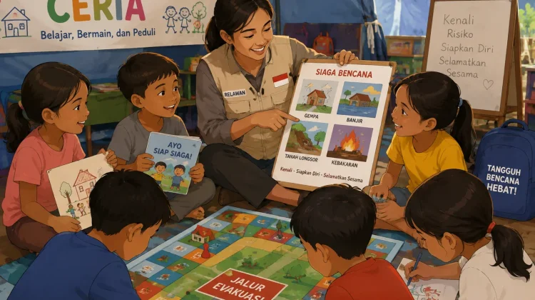 350 Anak Penyintas Gempa Ende Dapat Edukasi Kebencanaan