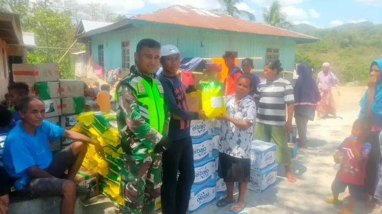 Koramil 1612-04/Elar Datangi Warga Terdampak Gempa, Bawa Bantuan ke Satar Padut