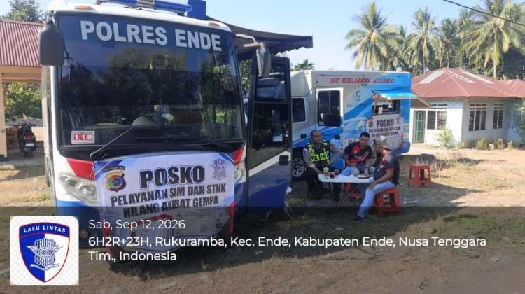 Satlantas Polres Ende Buka Posko Layanan Dokumen Kendaraan Hilang Pasca Gempa