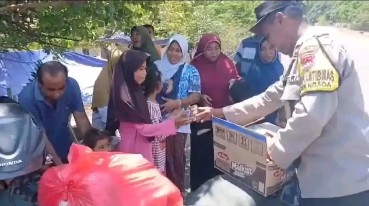 Bhabinkamtibmas Sambinasi Barat Hadirkan Senyum Anak Pascagempa