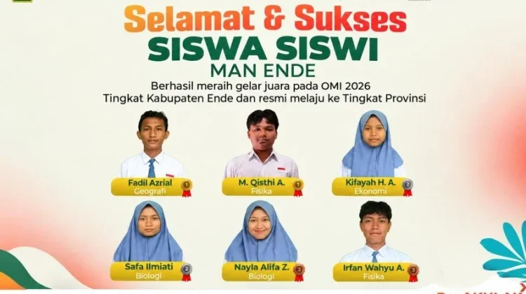 Jadi Juara Umum, Enam Murid MAN Ende Melaju ke OMI Sains Tingkat Propinsi NTT