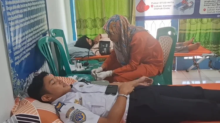 Harhubnas Ke-55, Dishub Ende Kumpulkan 33 Kantong Darah dalam Aksi Donor Darah