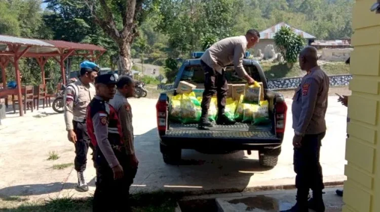 Polsek Cibal Salurkan Bantuan Sembako dari Polda Jateng dan Polda Riau