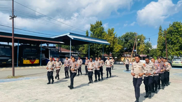 Sat Samapta Polres Ende Asah Kesiapan Personel dalam Latihan Dalmas