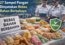 Sebanyak 27 Sampel Pangan Dinyatakan Bebas Bahan Berbahaya