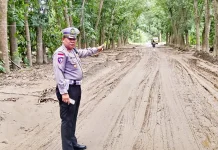 Satlantas Polres Flores Timur Survei Jalur Trans Flores Terdampak Cuaca Ekstrem
