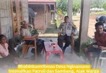 Bhabinkamtibmas Nginamanu Intensifkan Patroli Jaga Kamtibmas