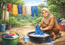 Puasa Tak Hentikan Sri Rini Mencuci Harapan Demi Masa Depan Anak