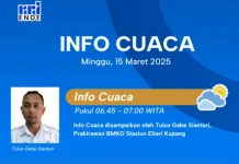 Prakiraan Cuaca NTT Hari Ini Didominasi Hujan