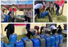 Polres Manggarai Musnahkan Barang Bukti Miras Hasil Sitaan Operasi Keamanan