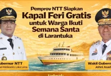 Kapal Feri Gratis ke Larantuka Dibuka, Kuota 390 Penumpang dari Timor