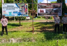 Polres Nagekeo Sosialisasikan QR Code Yanduan Rekrutmen Polri Melalui Spanduk