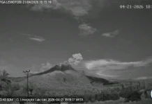 Erupsi Kedua Lewotobi Laki-laki, Kolom Abu 400 Meter Mengarah Barat Laut