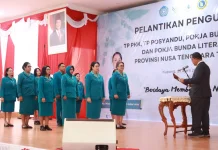 Pelantikan Pengurus PKK, Posyandu dan Literasi, Gubernur NTT Tekankan Kolaborasi