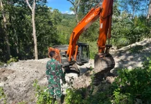TMMD ke-128, Pembukaan Jalan Aelipo–Fata’atu Timur Capai 20 Persen