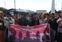 Polres Ngada Serahkan Hewan Kurban ke Masjid Agung Al-Ghuraba Baiturrahman Bajawa