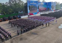 Aksi Peragaan Ketangkasan hingga Defile Warnai Peringatan HUT Bhayangkara