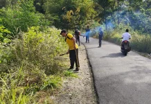 Polsek Lembor dan Warga Gotong Royong Bersihkan Jalur Wae Mose–Kakor
