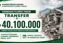 Wujud Cinta Kemanusiaan, Kemenag Flores Timur Salurkan Donasi Korban Gempa