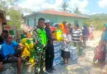 Koramil 1612-04/Elar Datangi Warga Terdampak Gempa, Bawa Bantuan ke Satar Padut