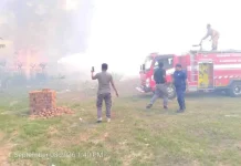 Damkar Sikka Jinakkan Api di Pesisir Bandara Frans Seda