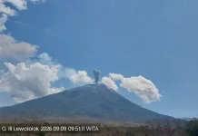 Gunung Ile Lewotolok Erupsi Tiga Kali pada Rabu Pagi